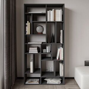 Imagine Corp biblioteca, Hanah Home, Nicola, 90x180x30 cm, PAL, Antracit