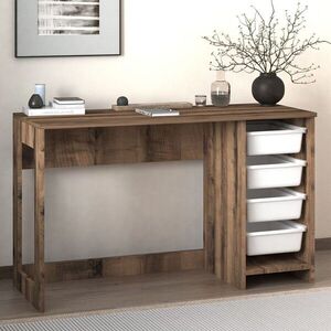 Imagine Birou, Hanah Home, Hero, 120x73x45 cm, PAL, Alb / Nuc Antic