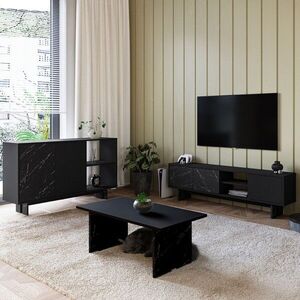 Imagine Set mobilier living, Hanah Home, Ravello, PAL, Negru