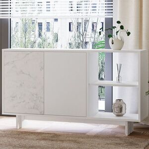 Imagine Consola, Hanah Home, Ravello, 140x80x35 cm, PAL, Alb / Marmura