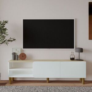 Imagine Comoda TV, Hanah Home, River, 150x48.2x31.4 cm, PAL, Stejar alb / safir