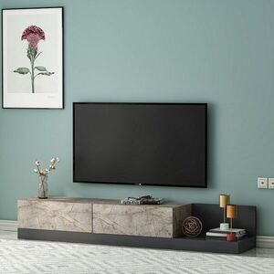 Imagine Comoda TV, Hanah Home, Major, 180x30x37 cm, PAL, Marmură Gordion / Antracit