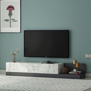 Imagine Comoda TV, Hanah Home, Major, 180x30x37 cm, PAL, Marmură Marmo / Antracit