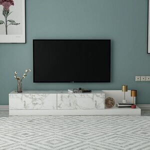 Imagine Comoda TV, Hanah Home, Major, 180x30x37 cm, PAL, Marmură Marmo / Alb