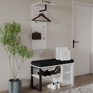 Imagine Cuier cu pantofar, Hanah Home, Lion, PAL, Alb