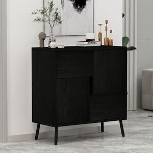 Imagine Dulap multifunctional, Hanah Home, Darien, 76.5x79.5x35 cm, PAL, Black Wood