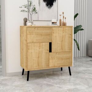 Imagine Dulap multifunctional, Hanah Home, Darien, 76.5x79.5x35 cm, PAL, Stejar Safir / Lemn Negru