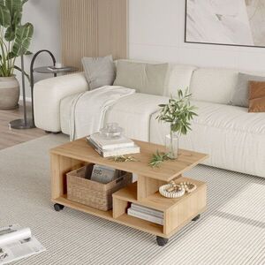 Imagine Masuta de cafea, Hanah Home, MIN9-S, 90x42.5x51 cm, PAL, Stejar