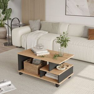 Imagine Masuta de cafea, Hanah Home, MIN9-SA, 90x42.5x51 cm, PAL, Stejar / Antracit