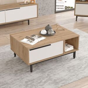 Imagine Masuta de cafea, Hanah Home, ON2-SW, 90x37.6x60 cm, PAL, Stejar / Alb