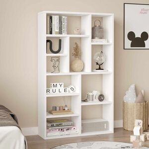 Imagine Corp biblioteca, Hanah Home, Kor1-W, 75x123.6x22 cm, PAL, Alb