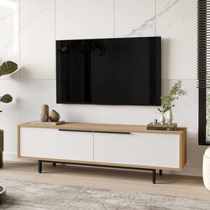 Imagine Comoda TV, Hanah Home, Boh1-Sw, 160x45.1x35.5 cm, PAL, Natural/Alb