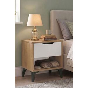 Imagine Noptiera, Hanah Home, Vel3-Sw, 44x52.2x34.4 cm, PAL, Stejar / Alb