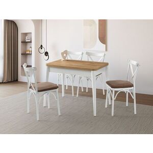 Imagine Masa extensibila, Hanah Home, Dolunay, 100x75x60 cm, PAL, Stejar / Alb
