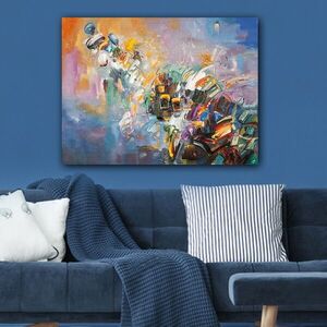 Imagine Tablou decorativ, 1099772342_70100, Canvas, Rama din lemn (grosime 3 cm), Multicolor