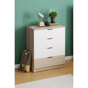 Imagine Dulap, Hanah Home, Lento, 75x90.5x44.5 cm, PAL, Stejar Sonomo / Alb
