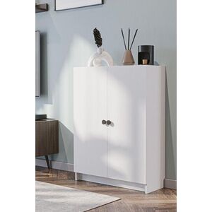Imagine Corp biblioteca, Hanah Home, Bili 3 Shelf 2 Lid, 80x105x28 cm, PAL, Alb