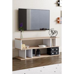 Imagine Comoda TV, Hanah Home, Selya, 120x50x35 cm, PAL, Stejar Sonomo / Alb