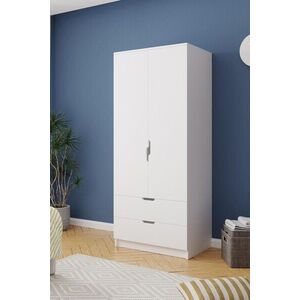 Imagine Dulap pentru haine, Hanah Home, Lento, 75x180x52.5 cm, PAL, Alb