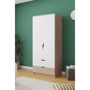Imagine Dulap pentru haine, Hanah Home, Lento, 75x180x52.5 cm, PAL, Stejar Sonomo / Alb