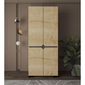 Imagine Dulap pentru haine, Hanah Home, Floransa Star 90, 90x210x52 cm, PAL MELAMINAT, Maro