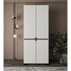 Imagine Dulap pentru haine, Hanah Home, Floransa Star 90, 90x210x52 cm, PAL MELAMINAT, Gri