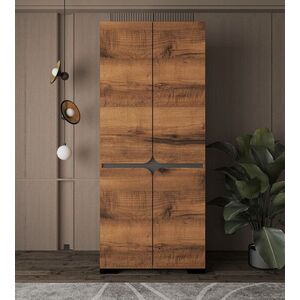 Imagine Dulap pentru haine, Hanah Home, Floransa Star 90, 90x210x52 cm, PAL MELAMINAT, Maro
