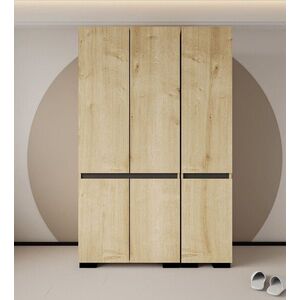 Imagine Dulap pentru haine, Hanah Home, Floransa 135, 135x210x52 cm, PAL MELAMINAT, Stejar safir / Antracit