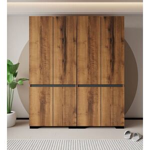 Imagine Dulap pentru haine, Hanah Home, Floransa 180, 180x210x52 cm, PAL MELAMINAT, Nuc / Antracit