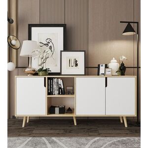 Imagine Consola, Hanah Home, Latina Modern 180, 180x80x45 cm, PAL MELAMINAT, Stejar Safir / Alb