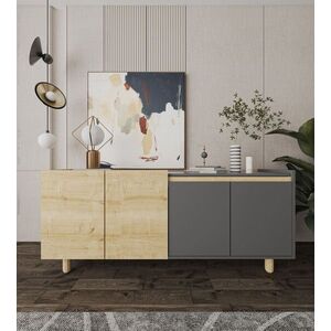 Imagine Consola, Hanah Home, Ravenna Modern 180, 180x75x45 cm, PAL MELAMINAT, Stejar safir / Antracit
