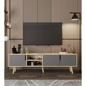 Imagine Comoda TV, Hanah Home, Latina 180, 180x30x53 cm, PAL MELAMINAT, Stejar safir / Antracit