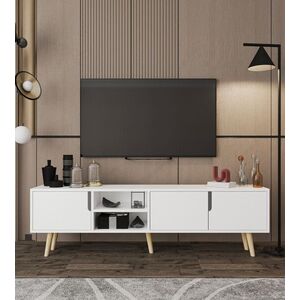 Imagine Comoda TV, Hanah Home, Latina 180, 180x30x53 cm, PAL MELAMINAT, Alb