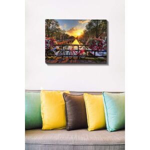 Imagine Tablou decorativ, Kanvas Tablo (50 x 70), Canvas, Rama din lemn (grosime 3 cm), Multicolor