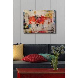 Imagine Tablou decorativ, Kanvas Tablo (50 x 70), Canvas, Rama din lemn (grosime 3 cm), Multicolor