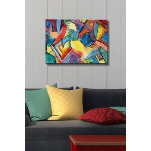 Imagine Tablou decorativ, Kanvas Tablo (50 x 70), Canvas, Rama din lemn (grosime 3 cm), Multicolor