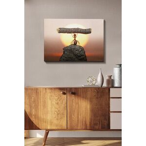 Imagine Tablou decorativ, Kanvas Tablo (50 x 70), Canvas, Rama din lemn (grosime 3 cm), Multicolor