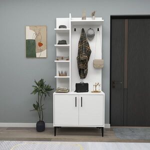 Imagine Cuier de perete, Hanah Home, Julendor, 74.4x182.8x35 cm, PAL, Alb