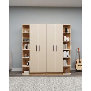 Imagine Dulap pentru haine, Hanah Home, Linda Luses, 180x181.8x50 cm, PAL, Pin Atlantic / Bej