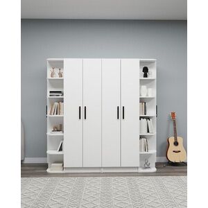 Imagine Dulap pentru haine, Hanah Home, Linda Luses, 180x181.8x50 cm, PAL, Alb