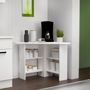 Imagine Masa de bucatarie, Hanah Home, Corner, 80x73.8x80 cm, PAL, Alb