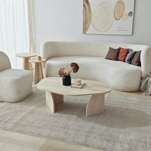 Imagine Masuta de cafea, Hanah Home, Nova, 100x35x60 cm, PAL, Travertin / Fumure
