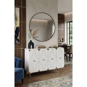 Imagine Consola, Hanah Home, Alfa 120, 120x75x32 cm, PAL, Alb/Auriu
