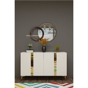 Imagine Consola, Hanah Home, Anka 120, 120x75x32 cm, PAL, Alb/Auriu