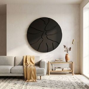 Imagine Tablou decorativ, Core Black, MDF, Dimensiune: 50 x 50 cm, Negru