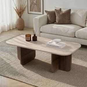 Imagine Masuta de cafea, Hanah Home, Akira, 120x41x60 cm, PAL, Travertin / Nuc Venezia