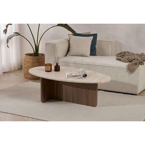 Imagine Masuta de cafea, Hanah Home, Orba, 120x40x65 cm, PAL, Travertin / Nuc Venezia
