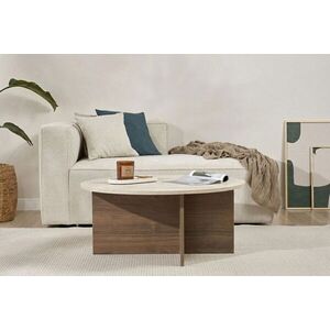 Imagine Masuta de cafea, Hanah Home, Soleil, 90x40x90 cm, PAL, Travertin / Nuc Venezia