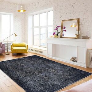 Imagine Covor, Woopamuk336, 160x230 cm, Bumbac/Poliester, Albastru navy