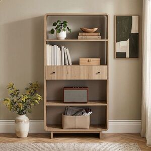 Imagine Corp biblioteca, Hanah Home, Senza, 78x153x34 cm, PAL, Stejar